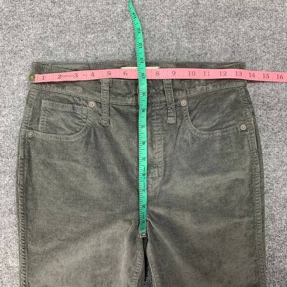 Madewell Jeans Womens 25T Tall Gray Corduroy High Rise Skinny Stretch 5 Pockets - Picture 5 of 15